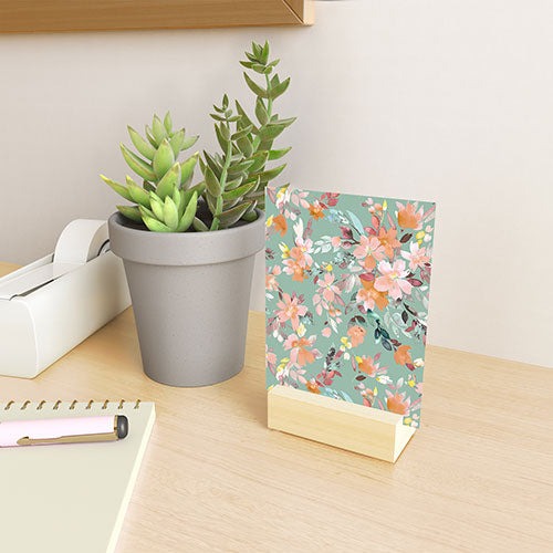 Ninola Design Botanic Retreat Floral Oleander Whimsical Teal Green Mini Art Print