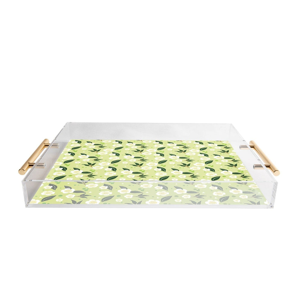 Design by Spark Matcha Tea Florals Acrylic Tray