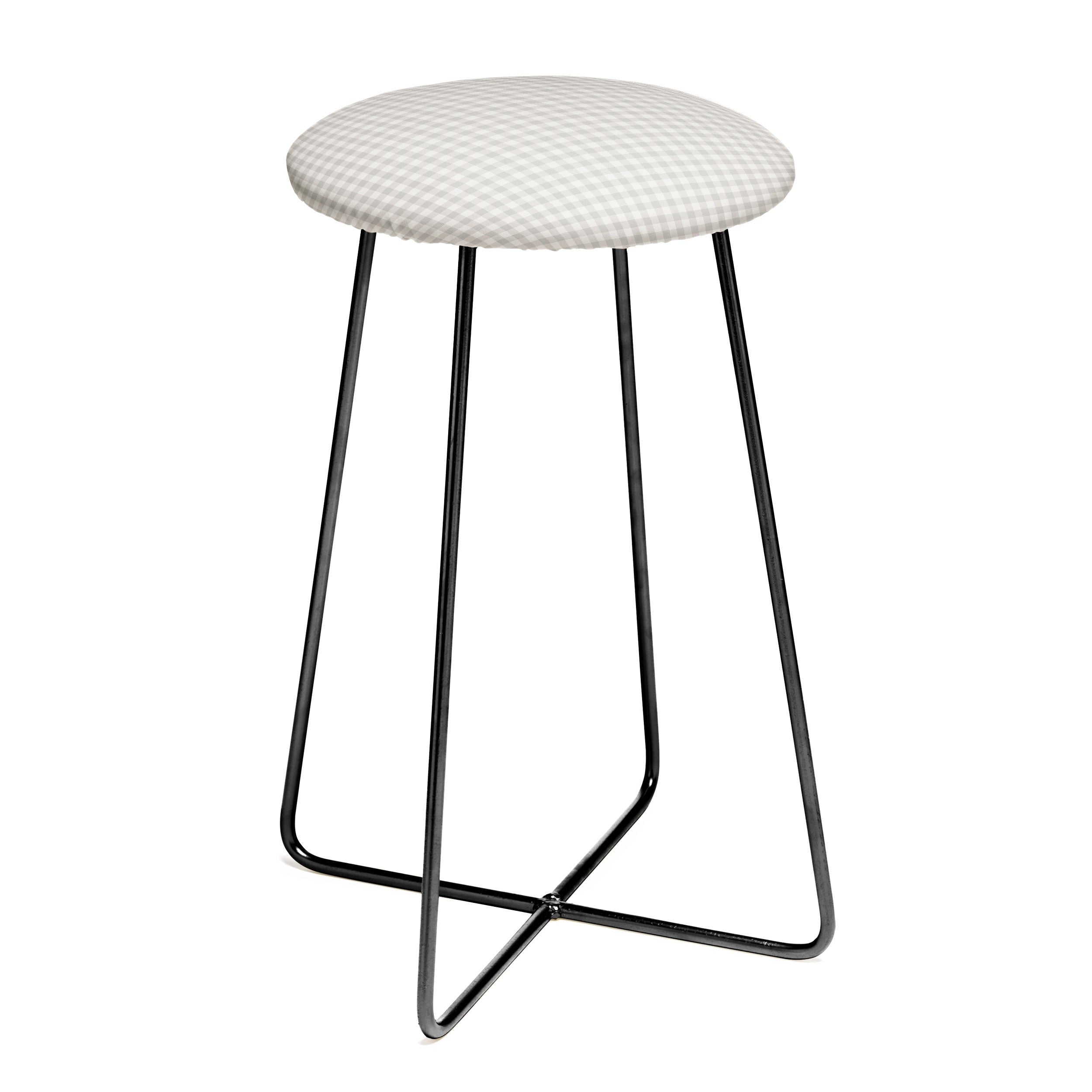 Colour Poems Gingham Plaid Pattern Cloud White Counter Stool