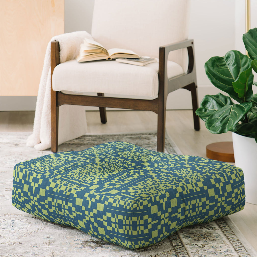 Marta Barragan Camarasa Nostalgic Grid Design Floor Pillow Square