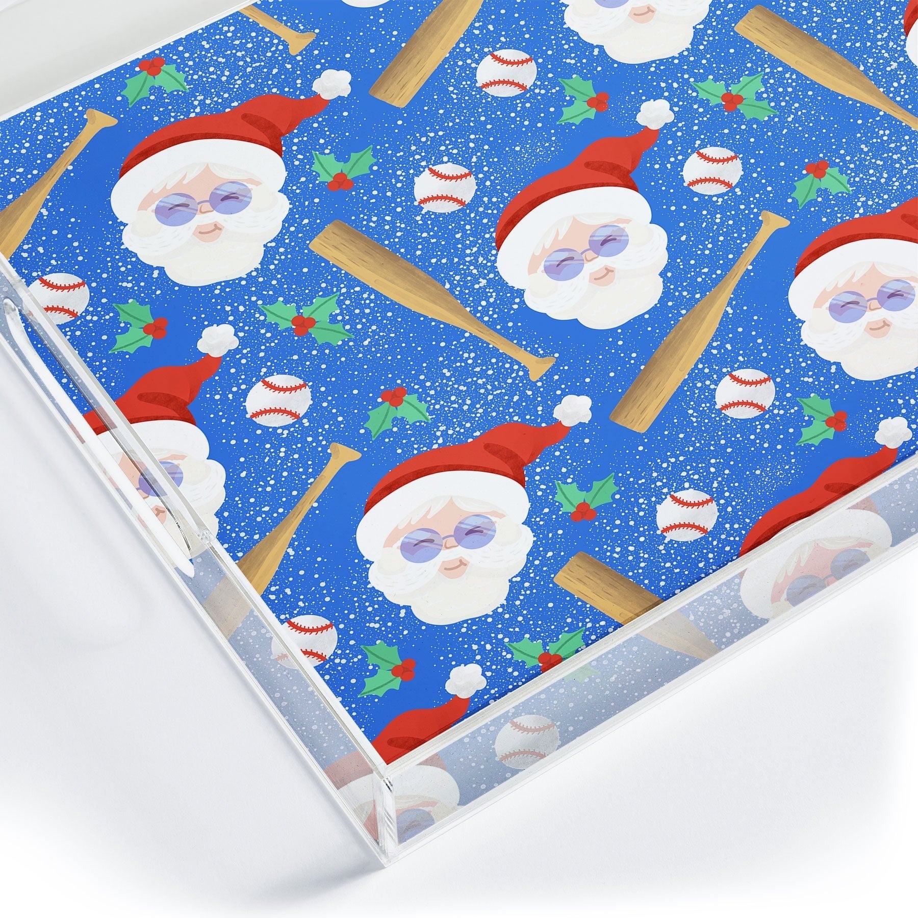 Design by Spark Sporty Baseball Santa Acrylic Tray