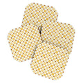 Ninola Design Everyday Artifact Checker Mosaic Tiles Geometry Yellow Coaster Set