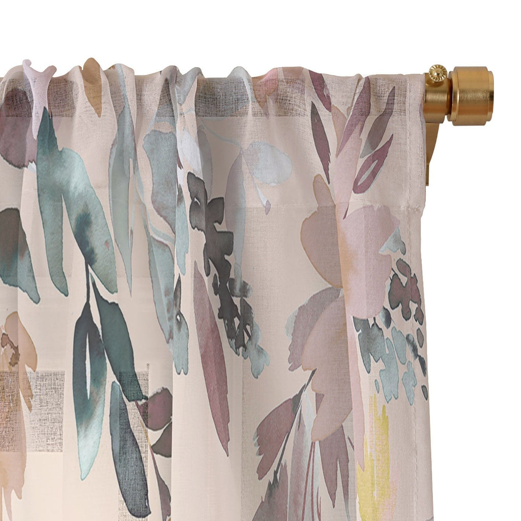 Ninola Design Botanic Retreat Floral Oleander Whimsical Soft Pink Sheer Non Repeat