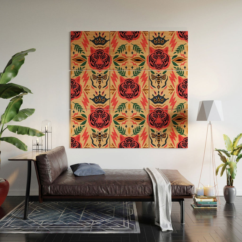 Design by Spark Tigress Queen Bee Wood Wall Mural