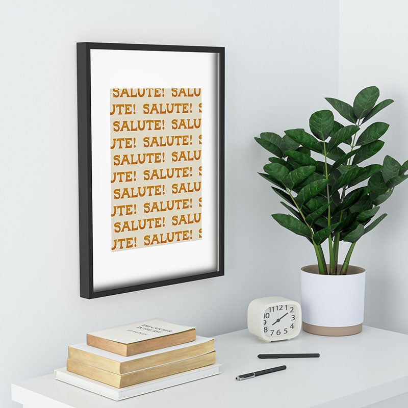 Jessica Molina Salute Gold Pattern on Cream Recessed Framing Rectangle