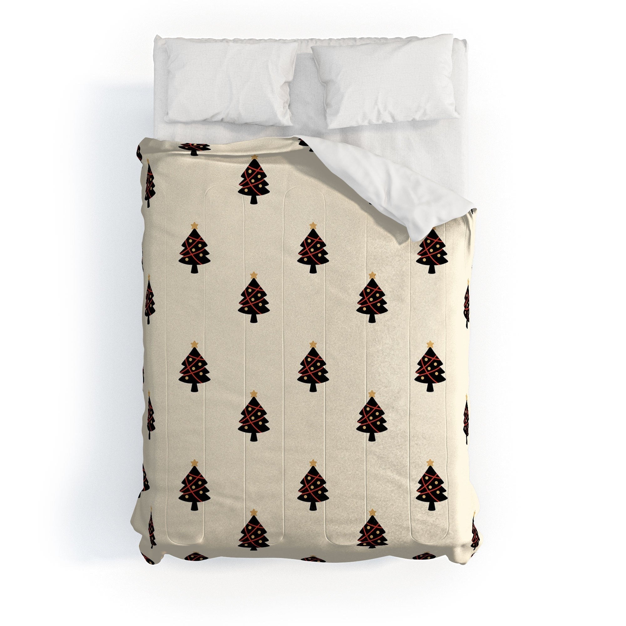 Design by Spark Black And Gold Christmas Tree Comforter