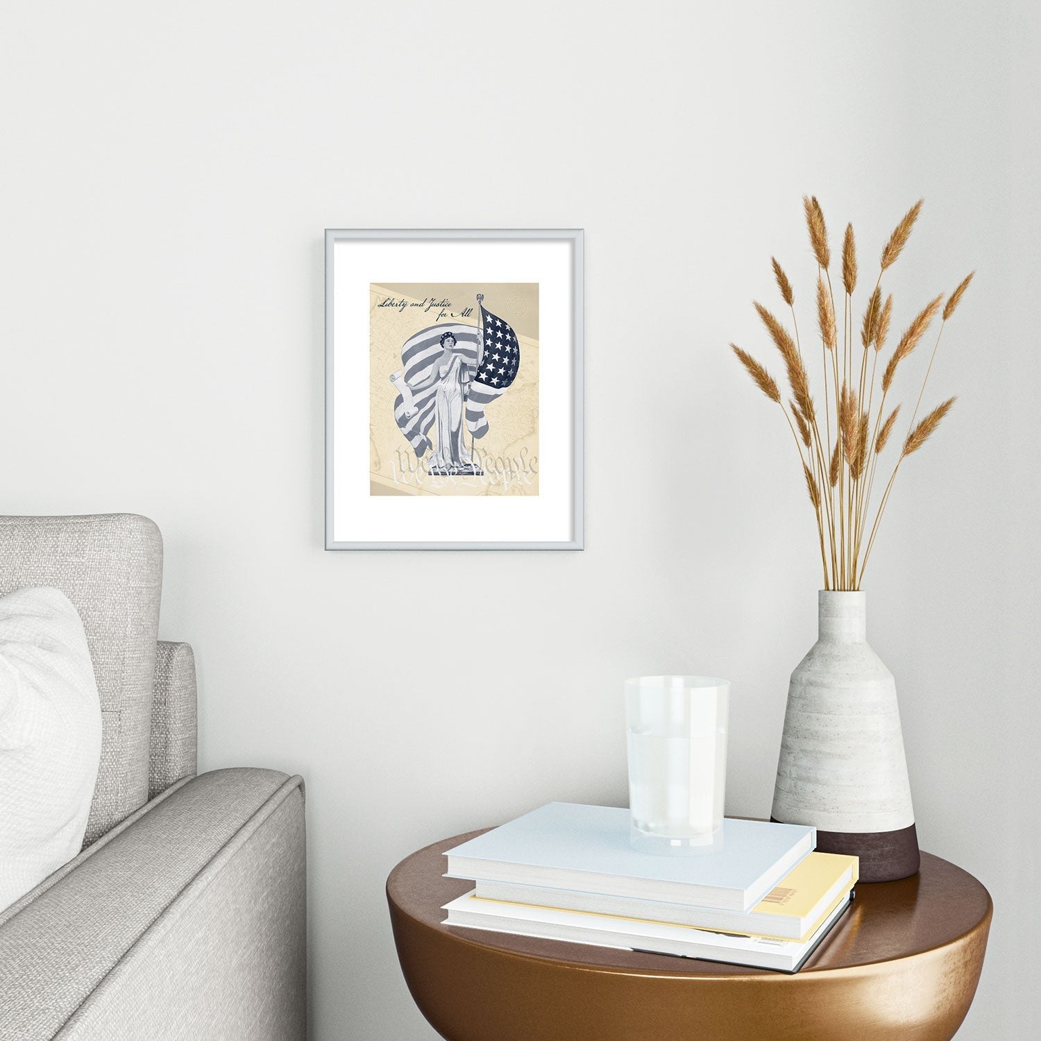 DENY Designs Liberty and Justice Woman Metal Framed Art Print