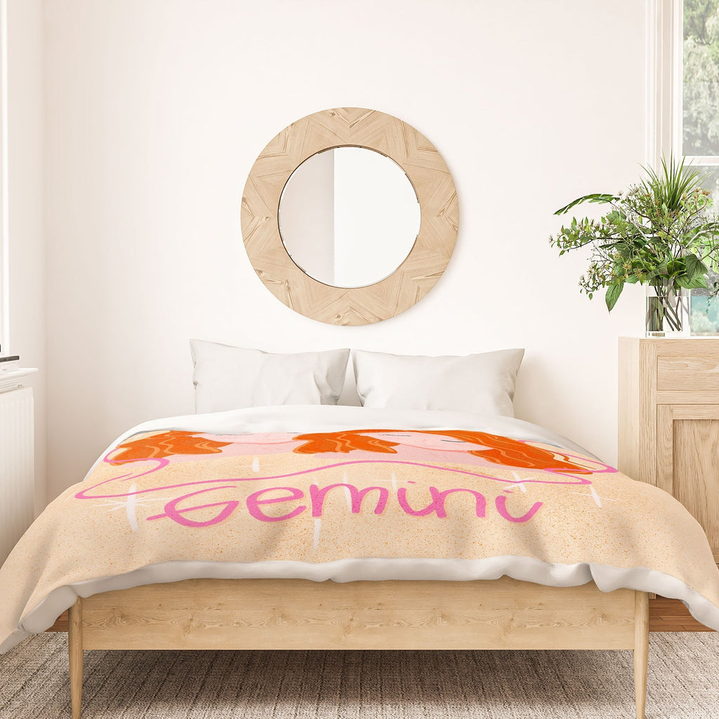 Little Om Zodiac Signs Gemini Duvet Cover