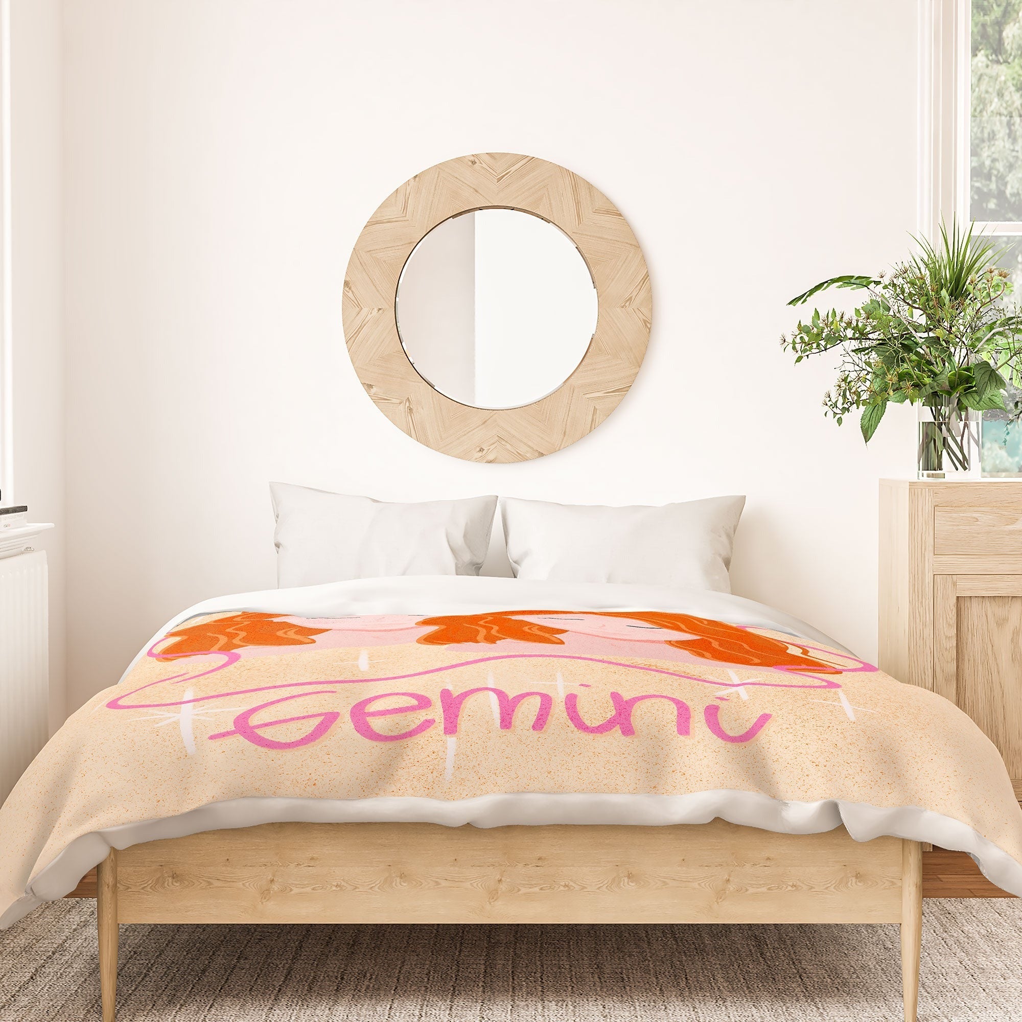 Little Om Zodiac Signs Gemini Duvet Cover