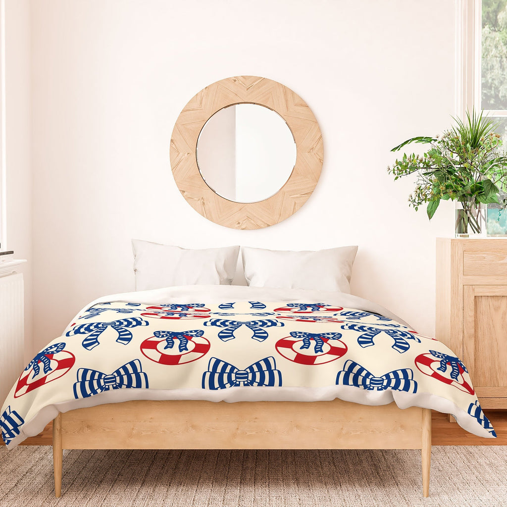 Design by Spark Nautical Christmas Bows Duvet Cover