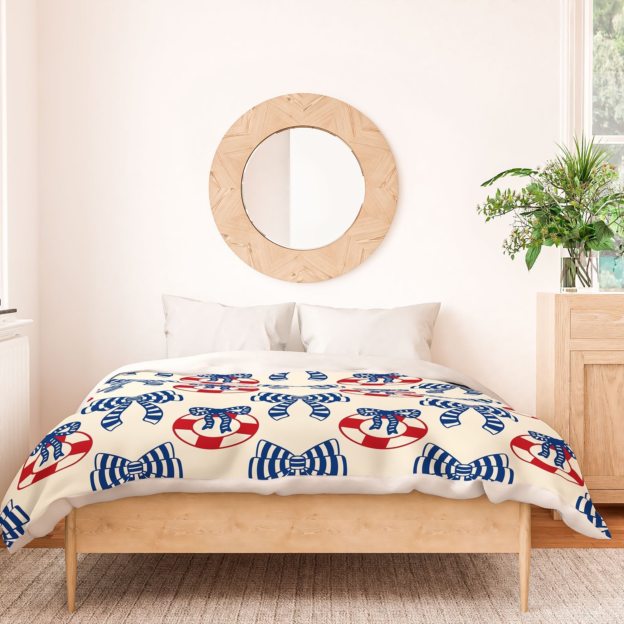 Design by Spark Nautical Christmas Bows Duvet Cover
