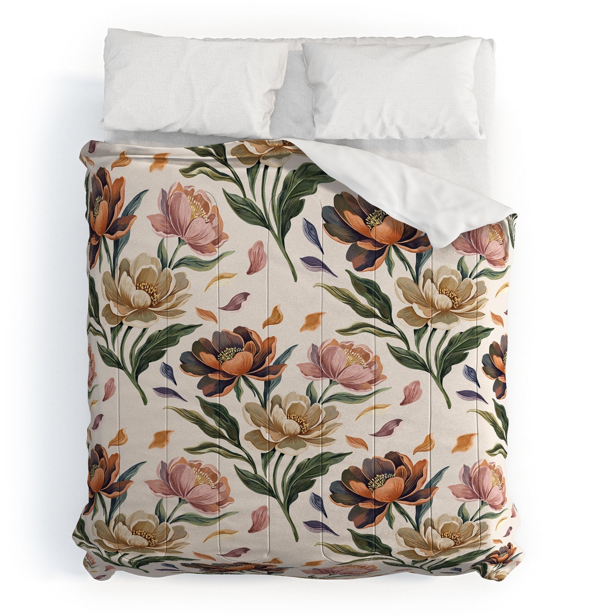 Marta Barragan Camarasa Hand Painted Peony Florals Comforter