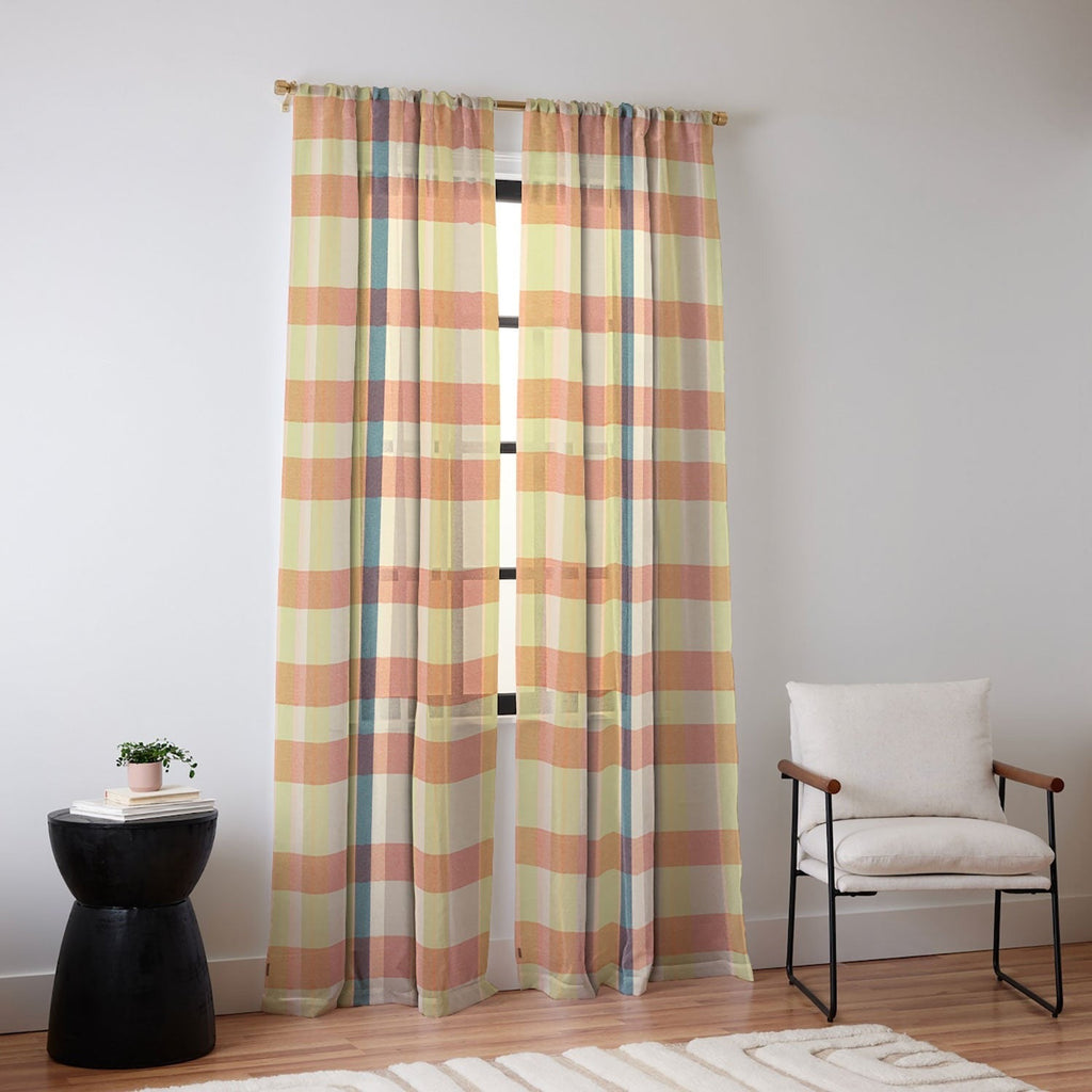 Marta Barragan Camarasa Retro Picnic Plaid Warm Tones Sheer Non Repeat