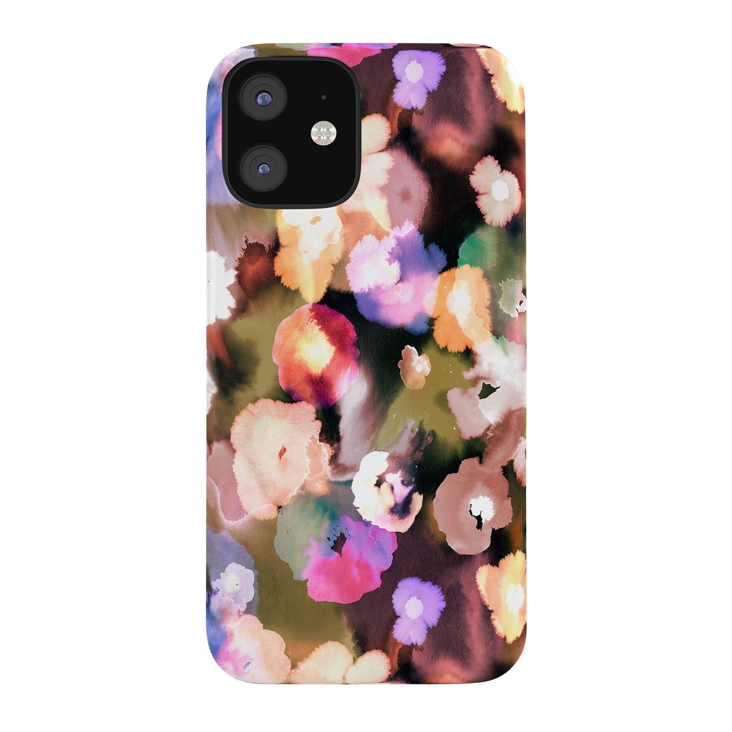 Ninola Design Botanic Retreat Ombre Abstract Watercolor Flowers Pink gold Phone Case