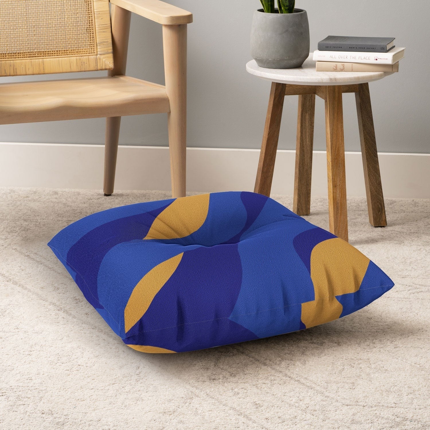 Camilla Foss Pebbles in Stream Floor Pillow Square