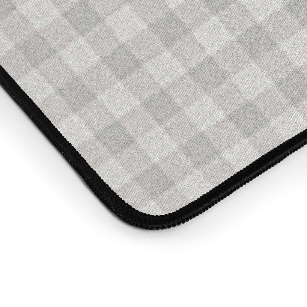 Colour Poems Gingham Plaid Pattern Cloud White Desk Mat
