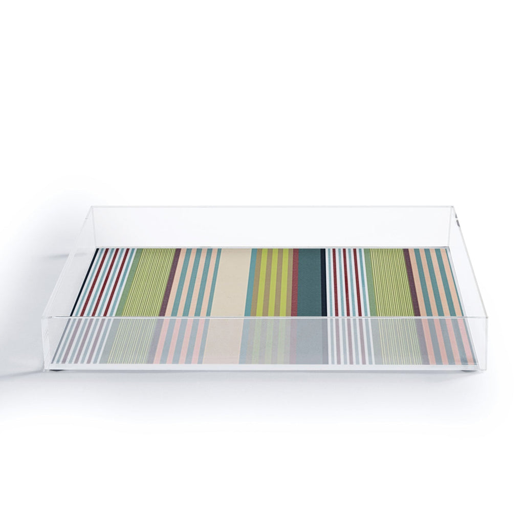 Marta Barragan Camarasa Colorful Stripe Delight Acrylic Tray