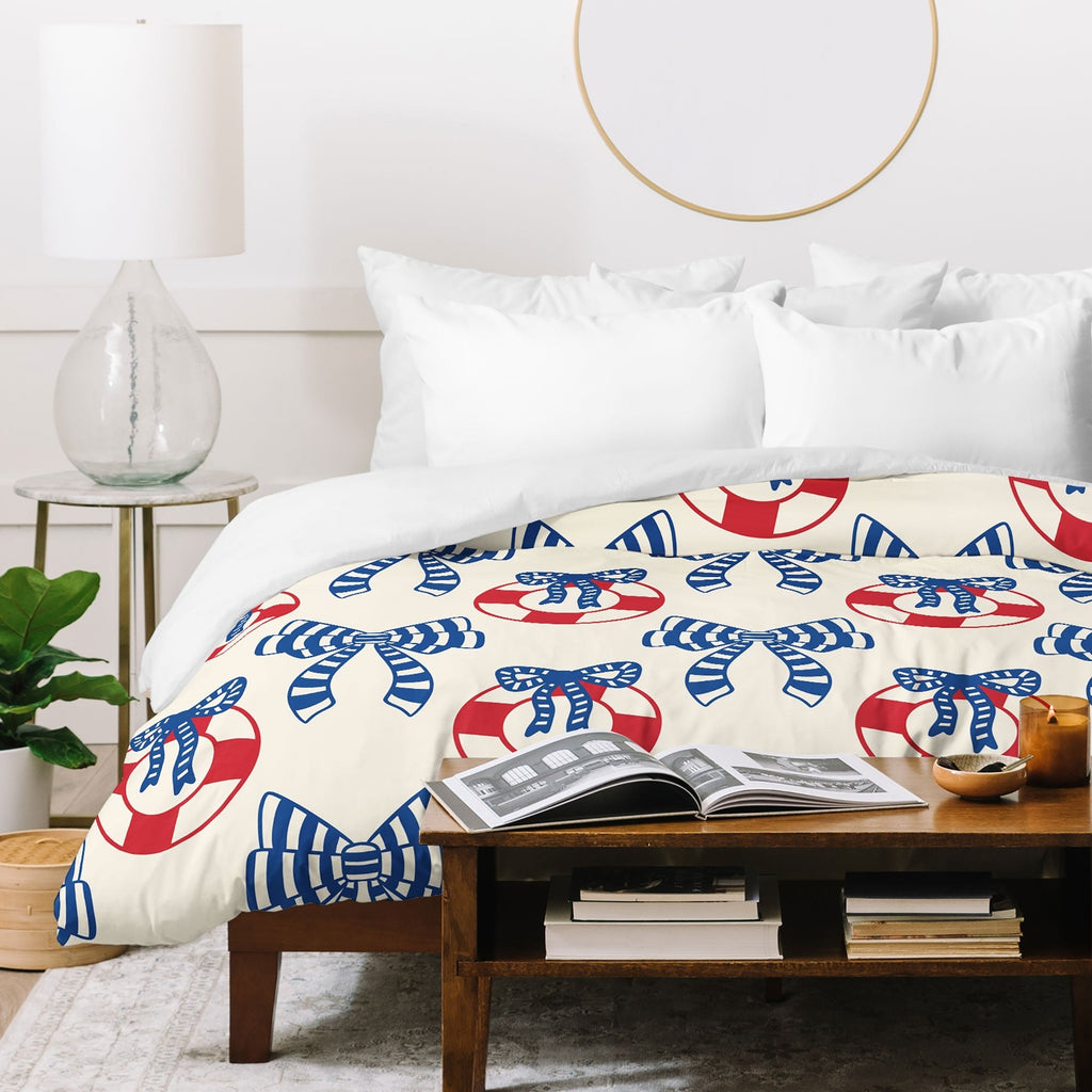 Design by Spark Nautical Christmas Bows Duvet Cover