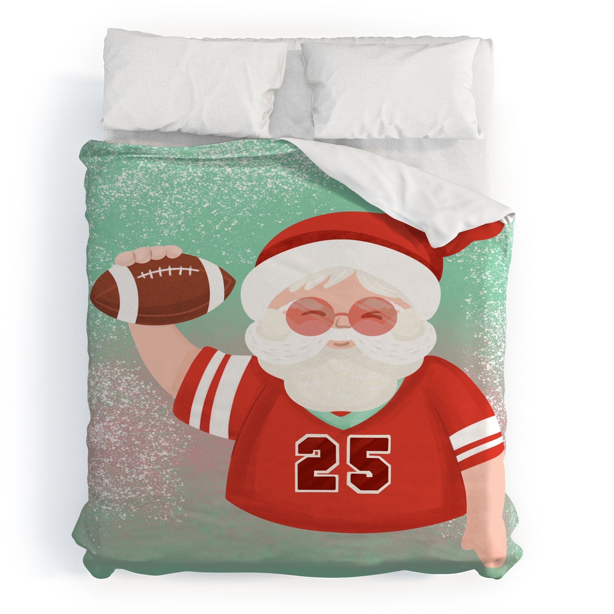 Design by Spark Sporty Football Santa Duvet Cover