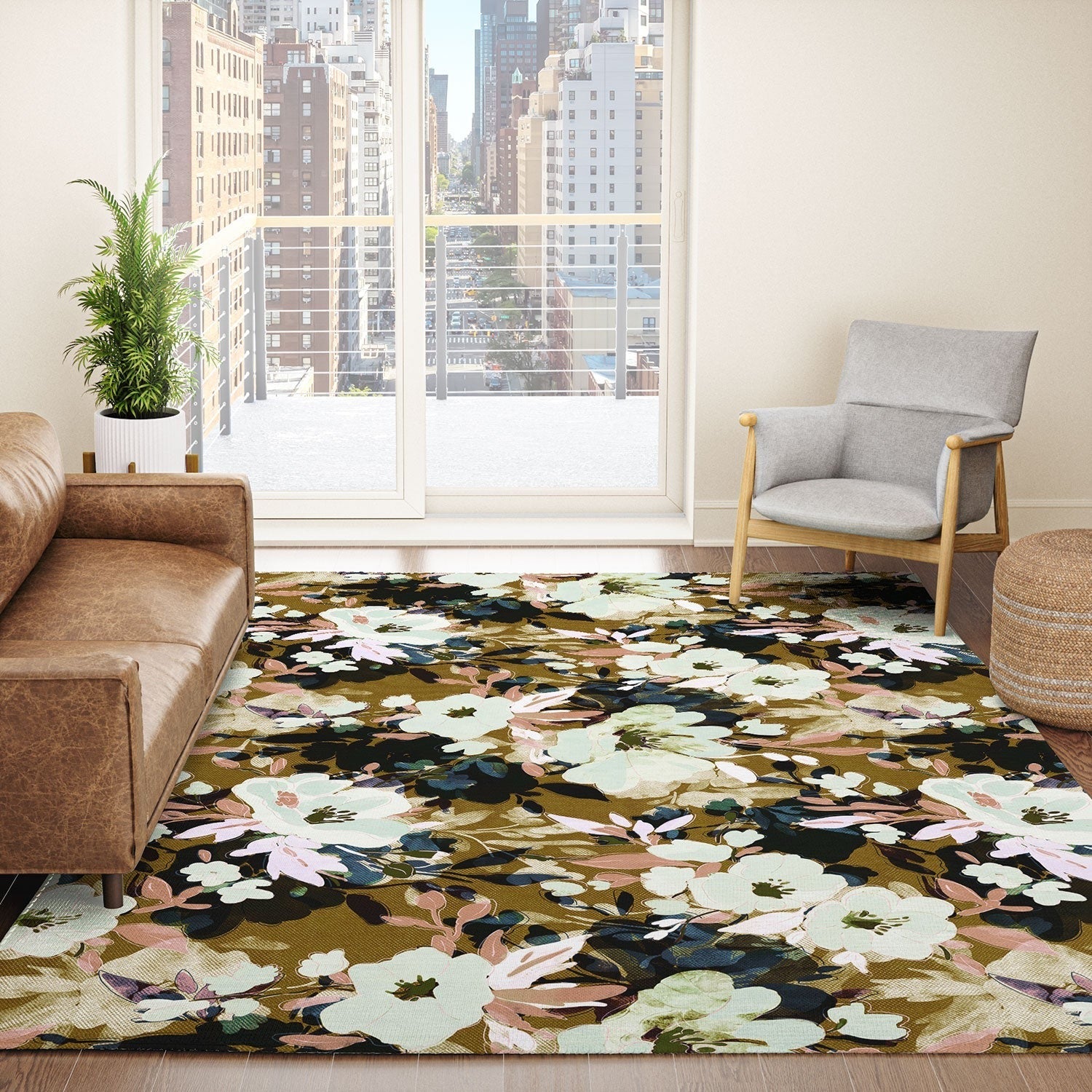 Marta Barragan Camarasa Romantic Floral Fusion Area Rug