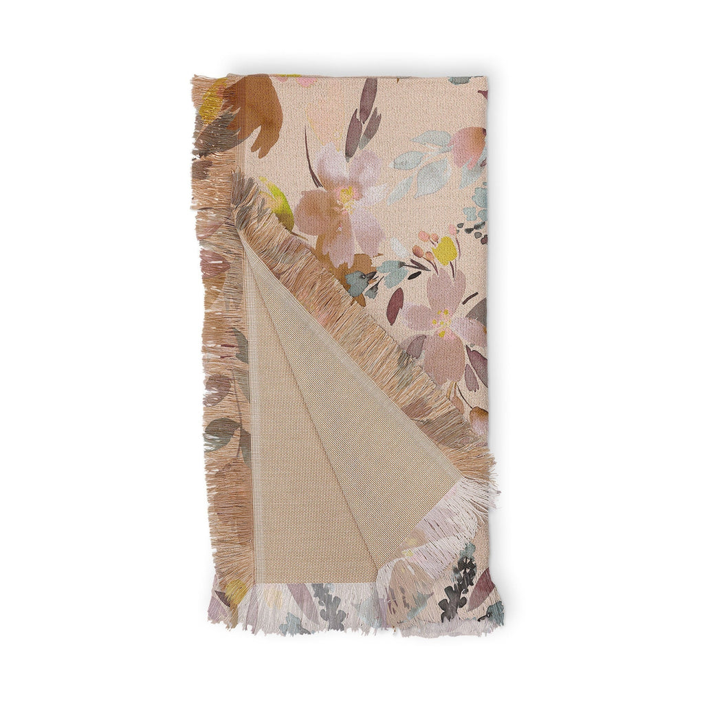 Ninola Design Botanic Retreat Floral Oleander Whimsical Soft Pink Throw Blanket