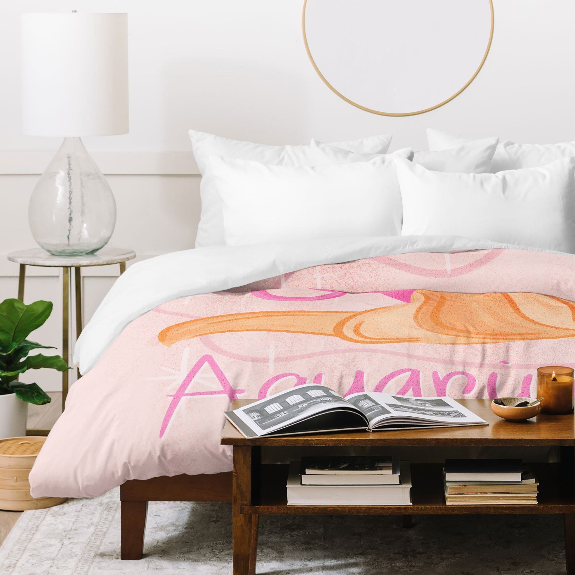 Little Om Zodiac Sign Aquarius Duvet Cover