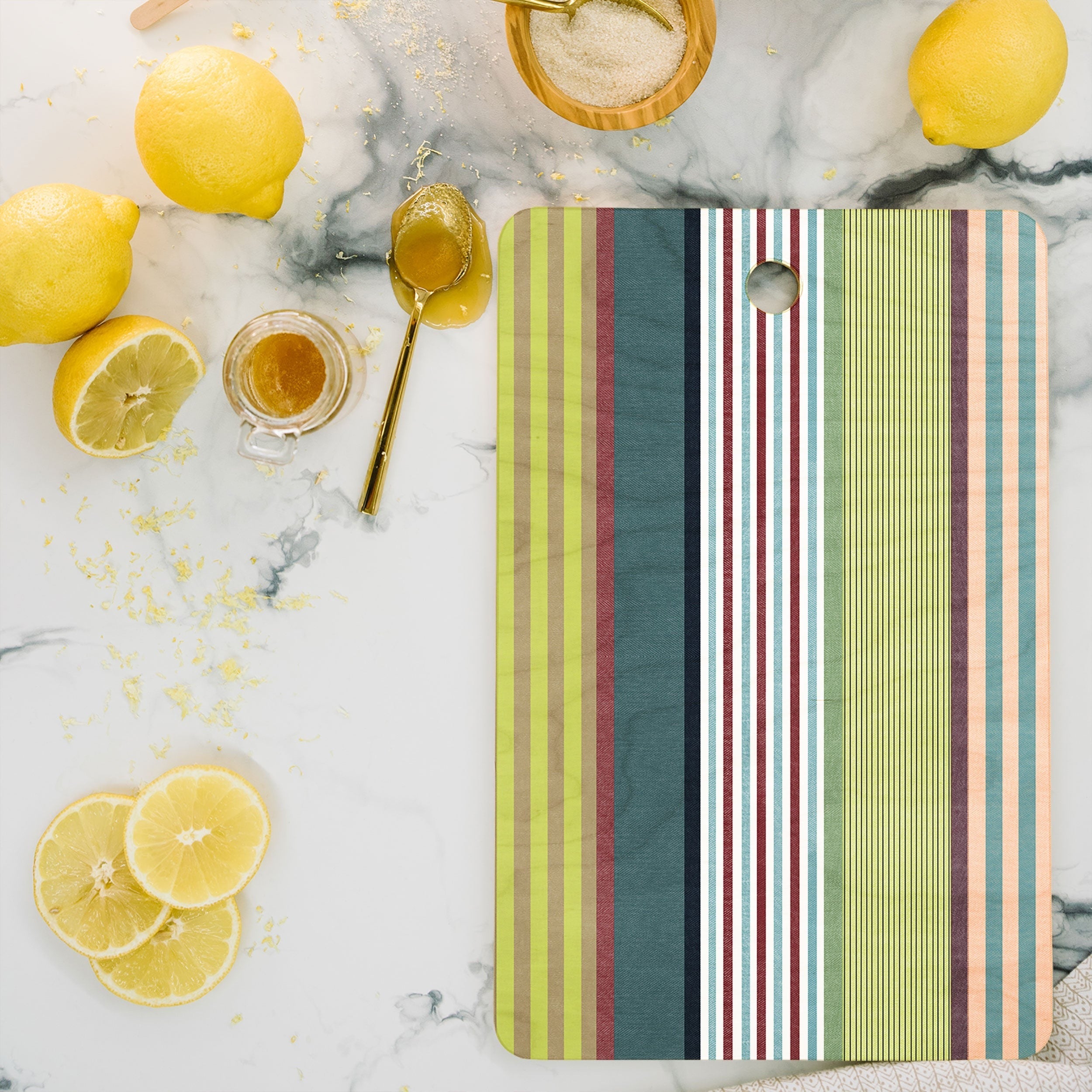 Marta Barragan Camarasa Colorful Stripe Delight Cutting Board Rectangle
