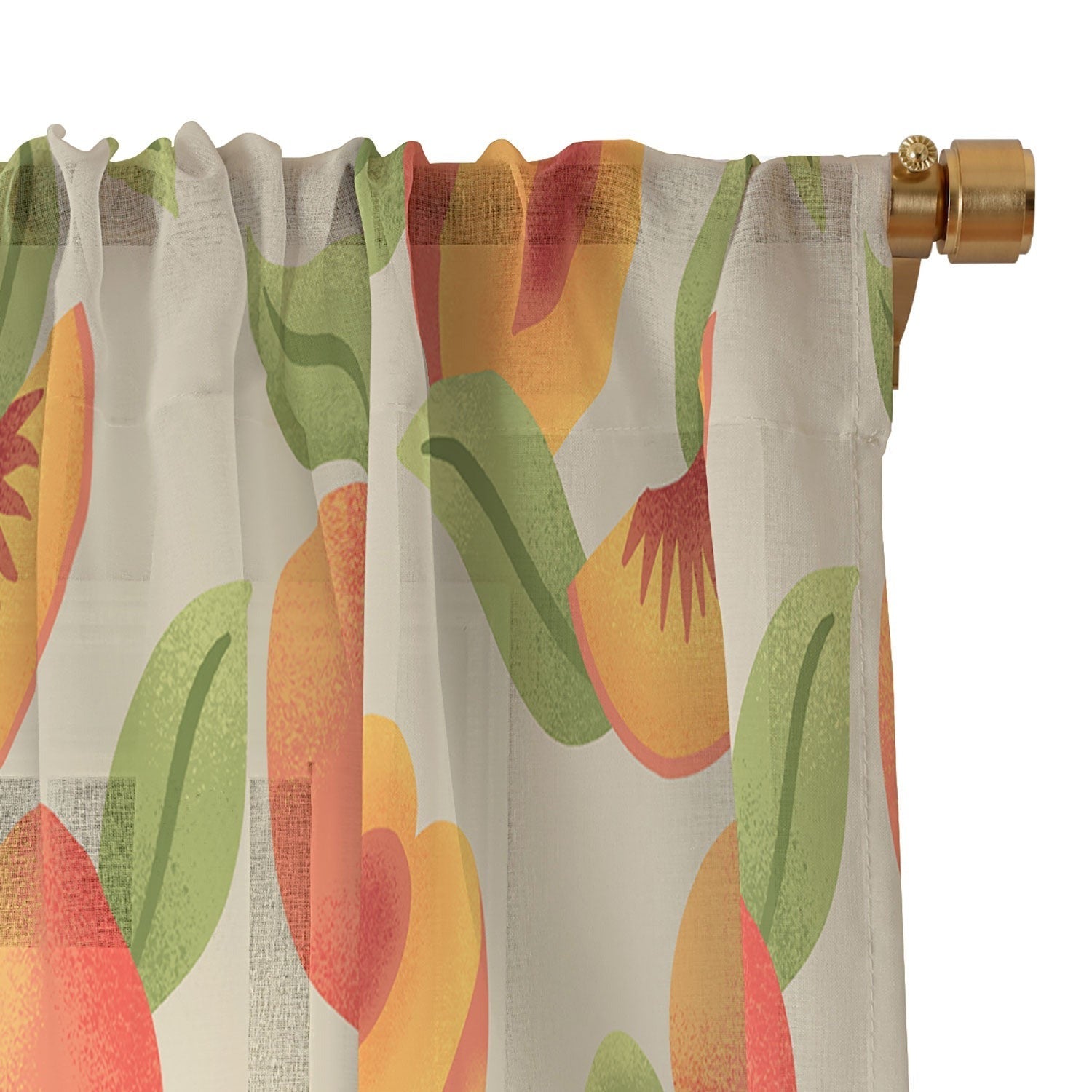 Jessica Molina Peach Pattern Sheer Window Curtain