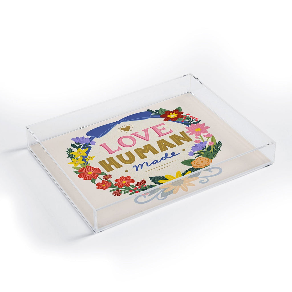 Design by Spark Love Human Made Floral Wreath Acrylic Tray