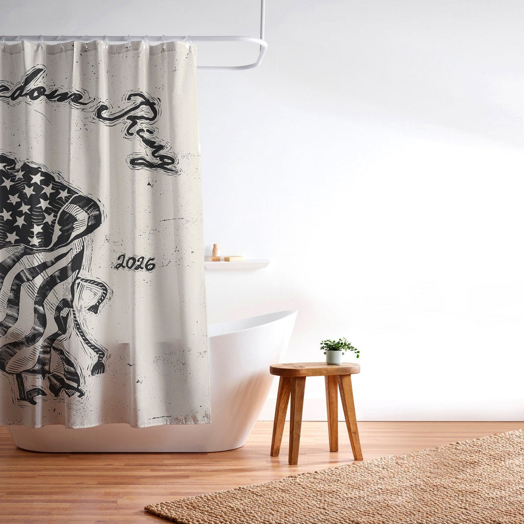 DENY Designs Let Freedom Ring Block Shower Curtain