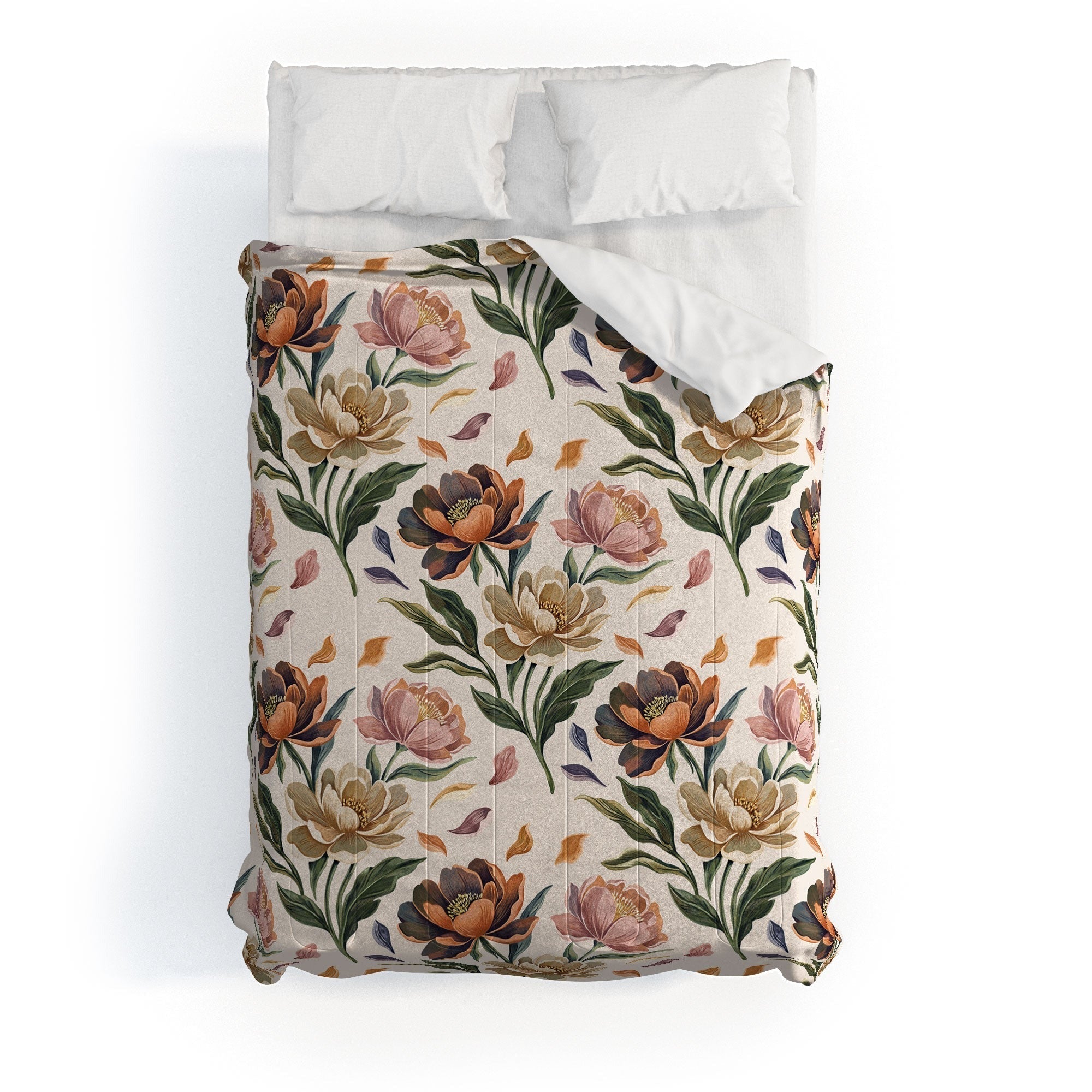Marta Barragan Camarasa Hand Painted Peony Florals Comforter