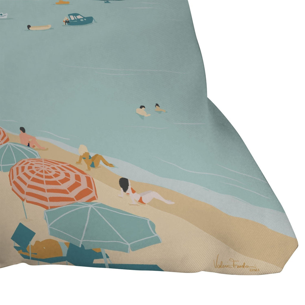 Valeria Frustaci Beach of Positano in Italy Outdoor Throw Pillow