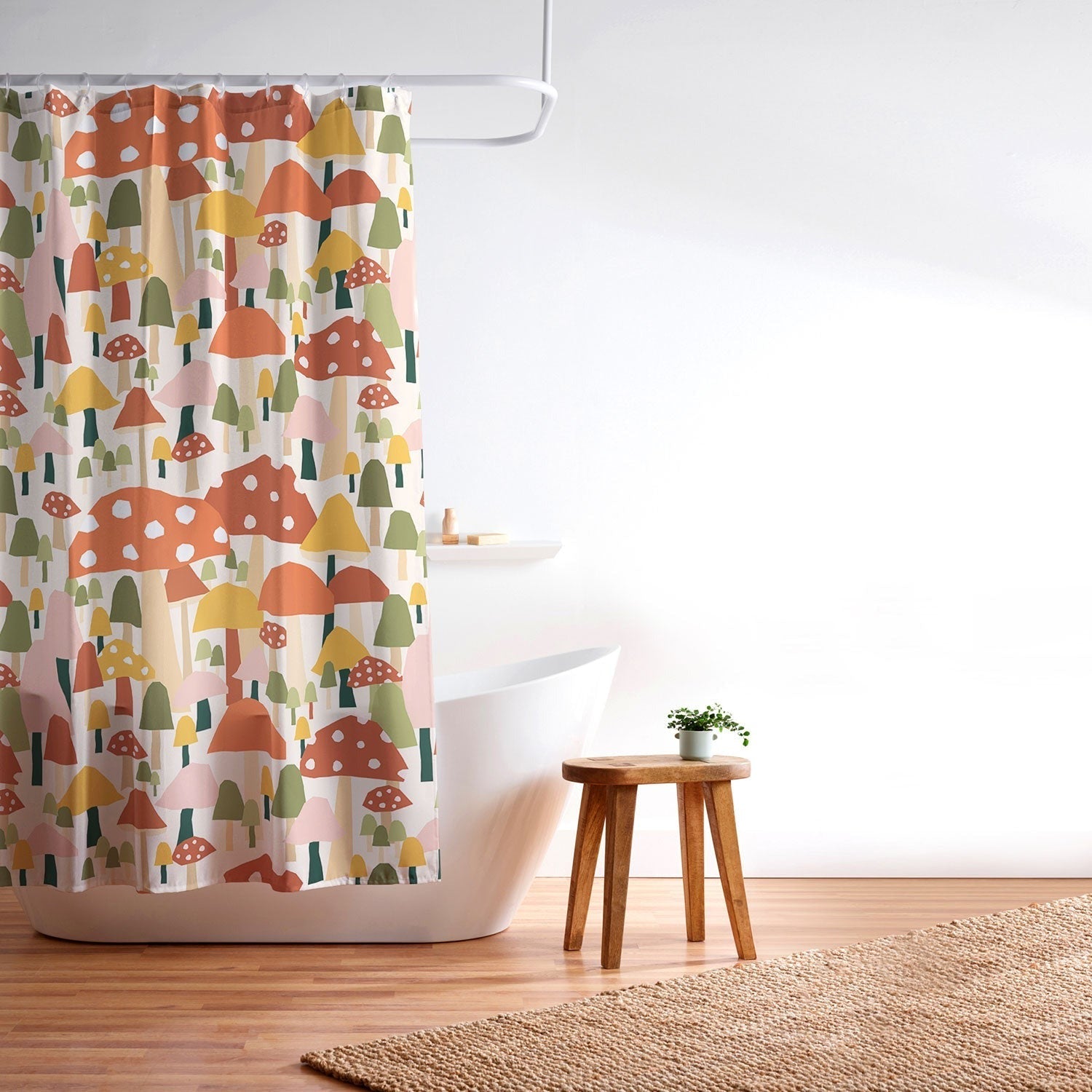 Valeria Frustaci autumnal mushrooms Shower Curtain
