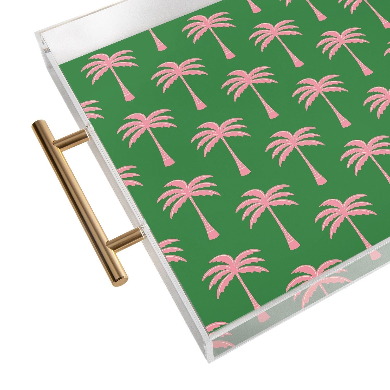 Design by Spark Pink Palm Tree Oasis Acrylic Tray