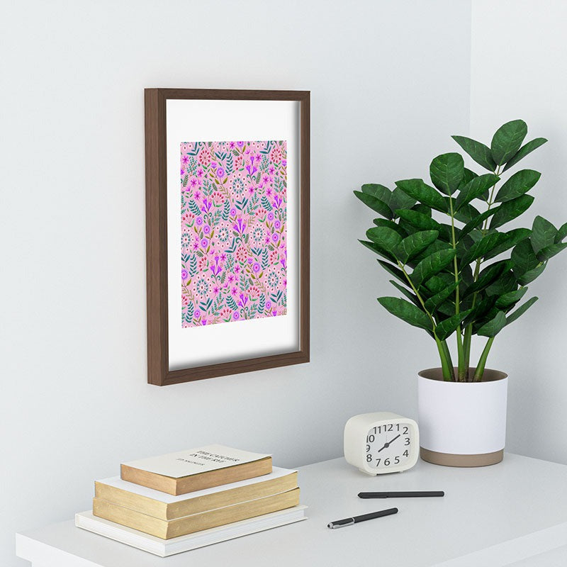 Pimlada Phuapradit Ditsy Purple Floral Half Drop Recessed Framing Rectangle