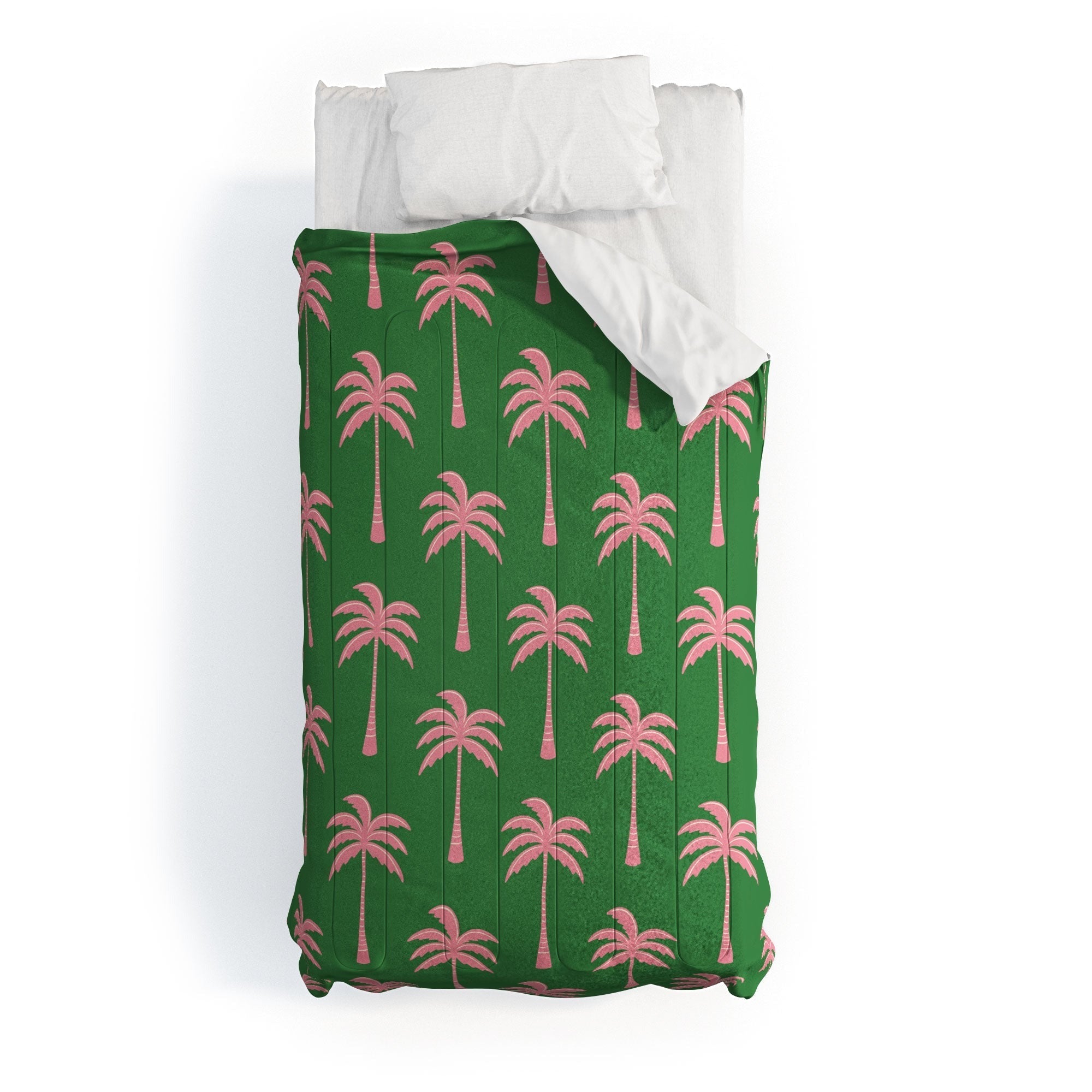 Design by Spark Pink Palm Tree Oasis Comforter