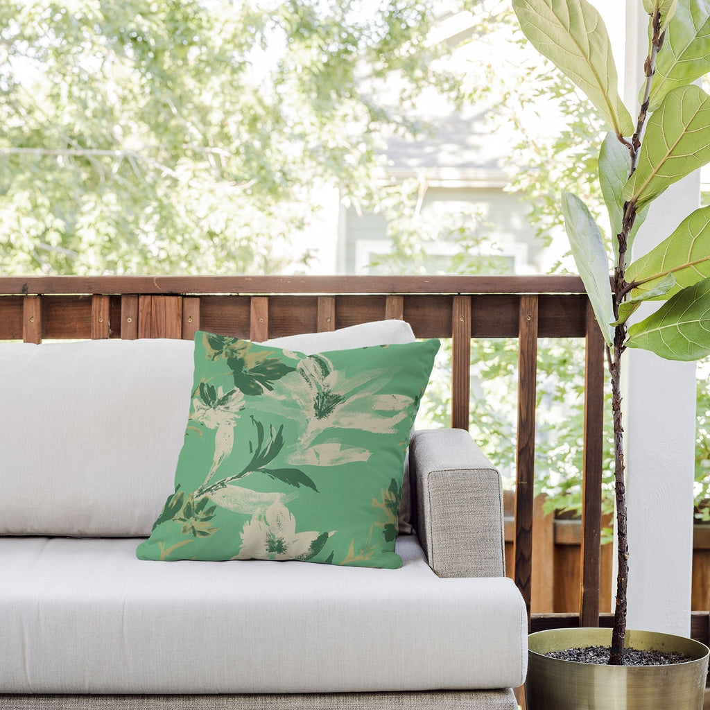 Gabriela Fuente Emma Green Outdoor Throw Pillow