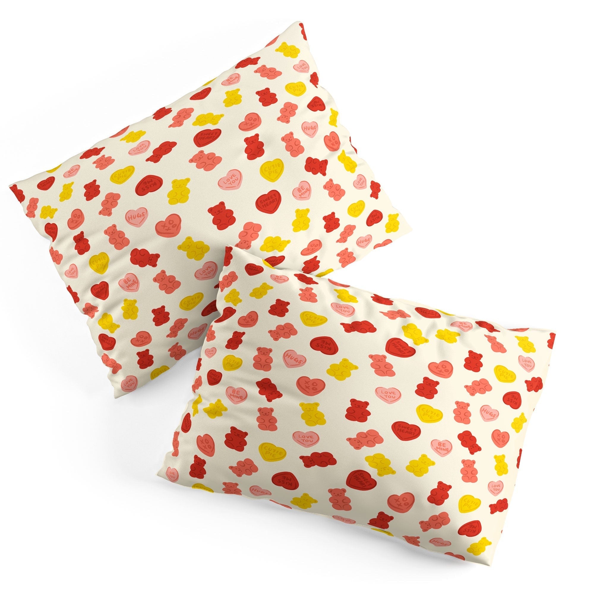 Design by Spark Gummy Bears and Candy Hearts Valentines Pillow Shams