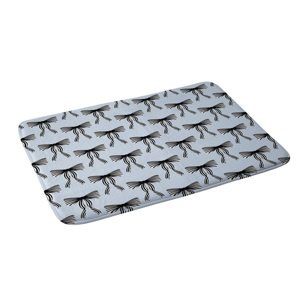 Design by Spark Black Striped Bows Memory Foam Bath Mat