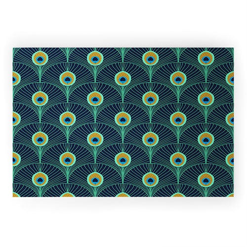 Design by Spark Peacock Deco Feathers Welcome Mat