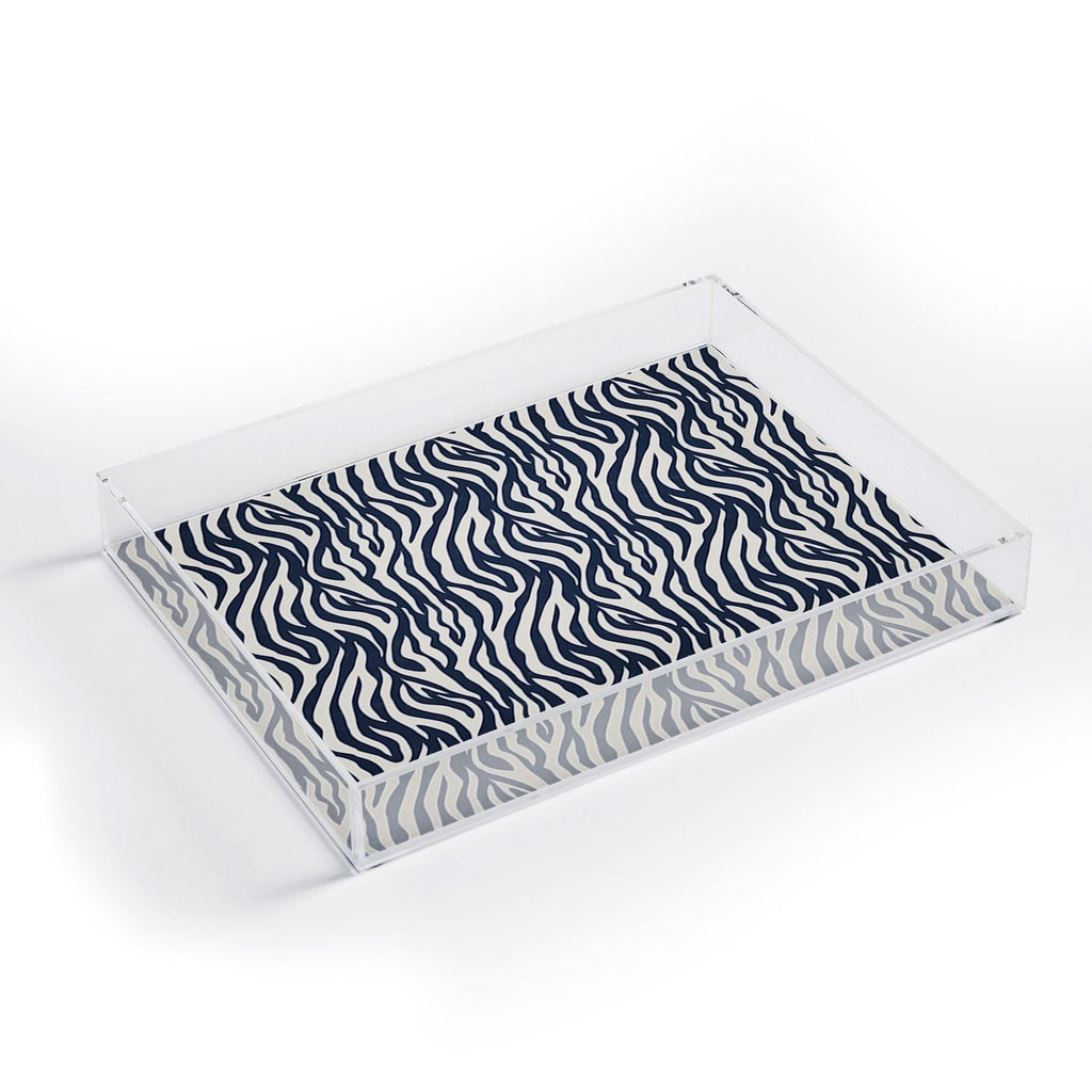 Avenie BR Navy Tiger Stripes Acrylic Tray