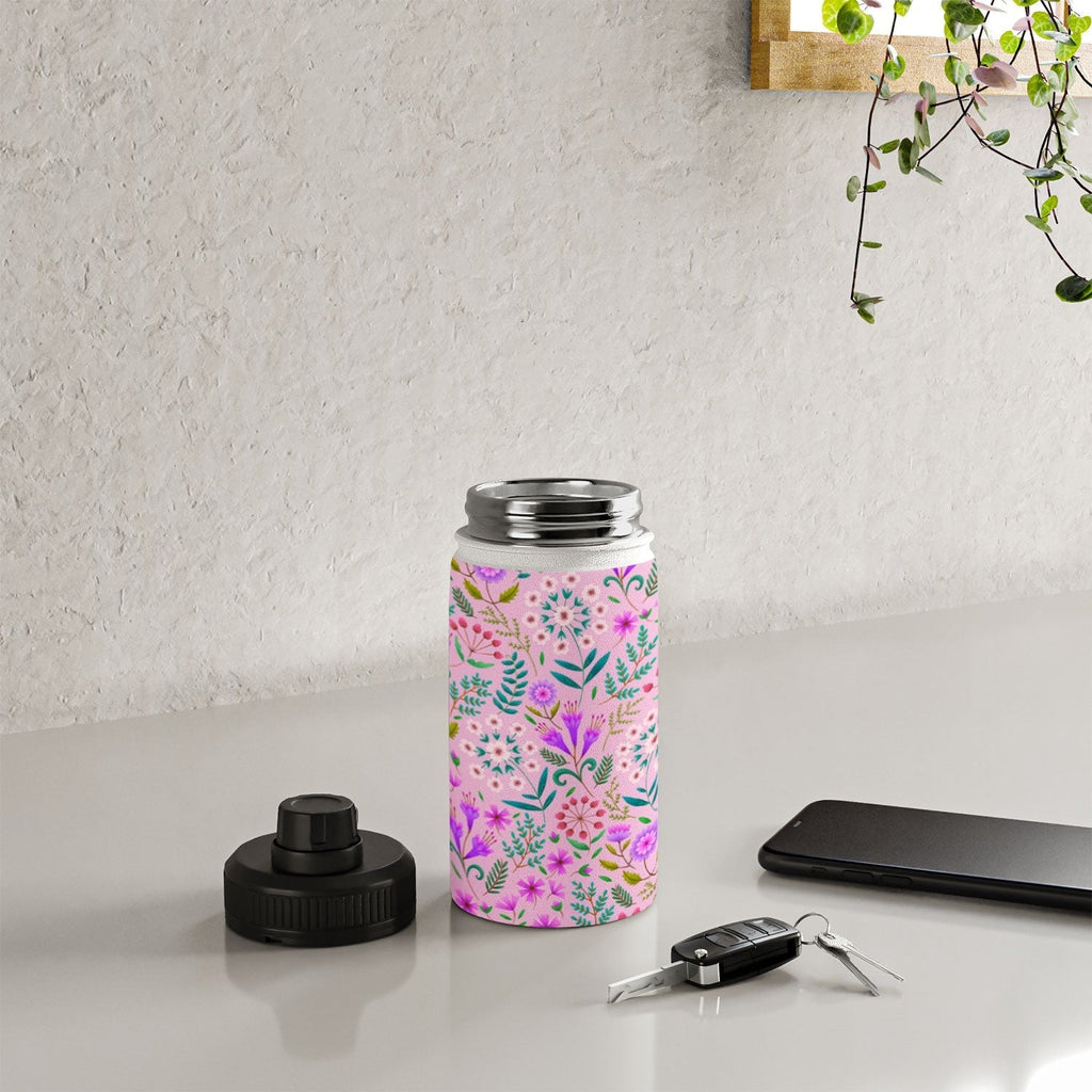 Pimlada Phuapradit Ditsy Purple Floral Half Drop Water Bottle