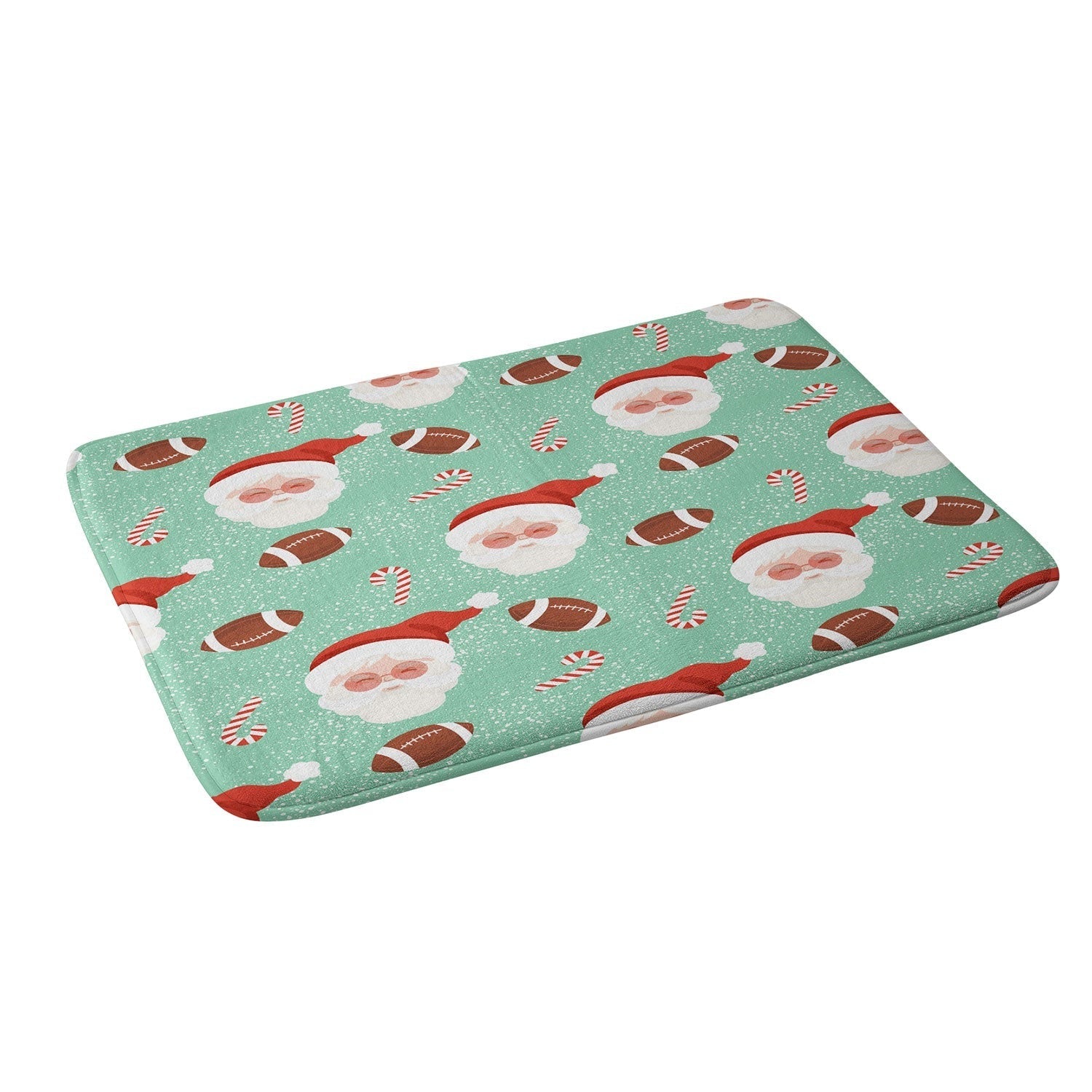 Design by Spark Sporty Football Santa Holiday Memory Foam Bath Mat