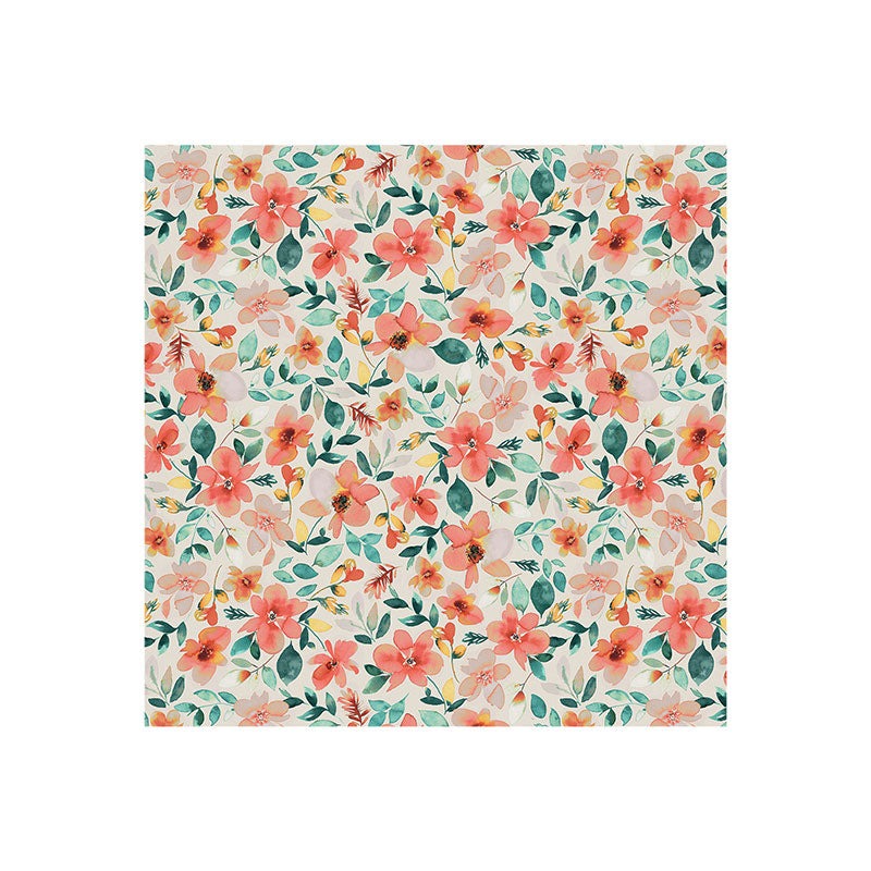 Ninola Design Botanic Retreat Tropical Whimsical Flowers Coral Green Art Print