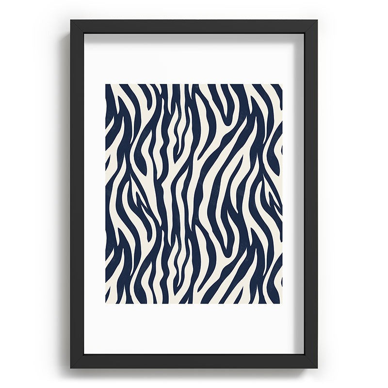 Avenie BR Navy Tiger Stripes Recessed Framing Rectangle