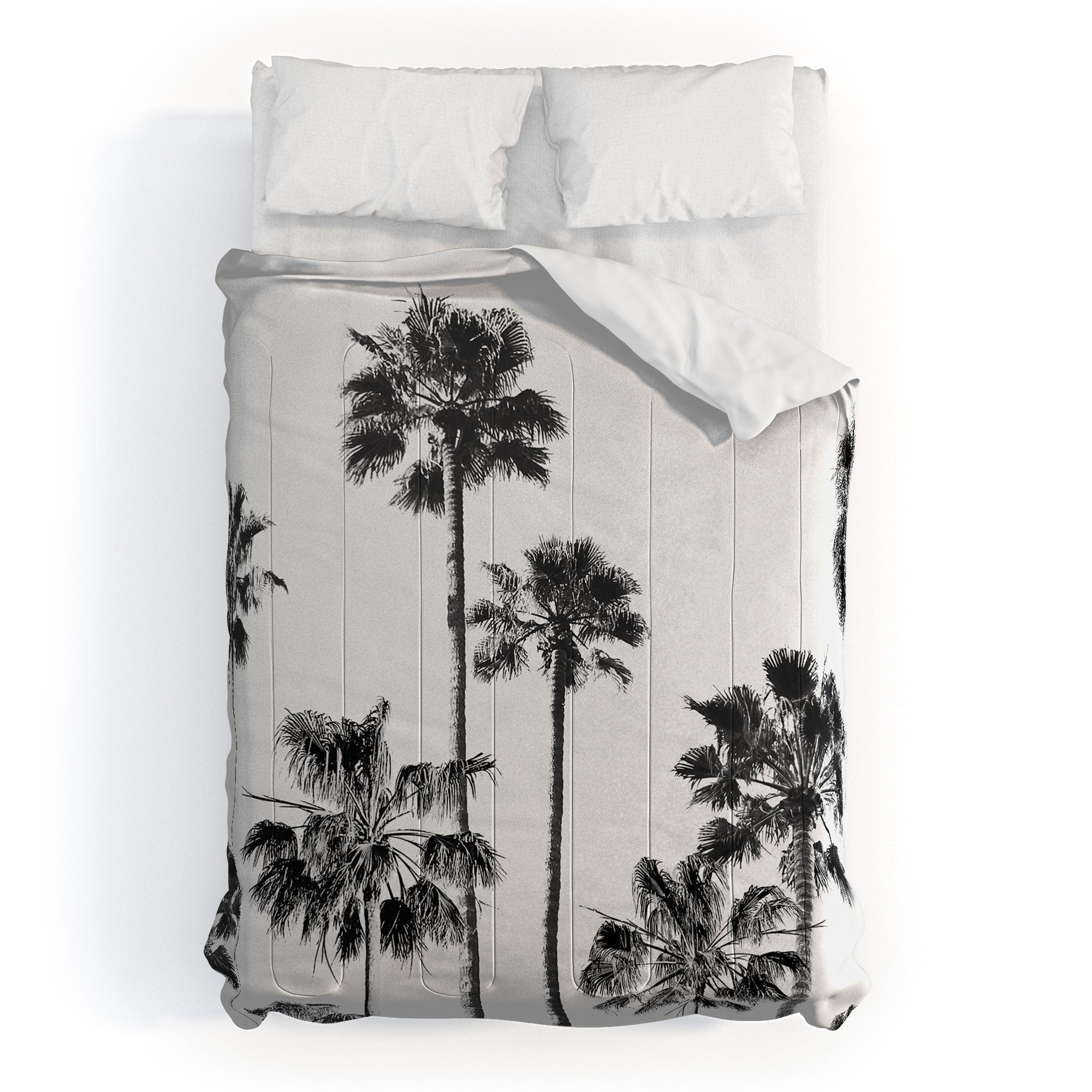 Gal Design Black And White Palms Comforter