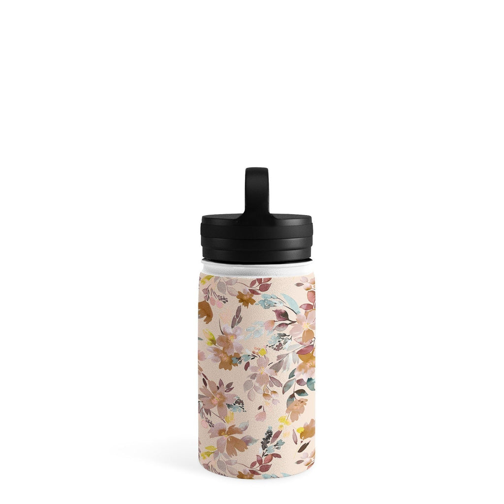Ninola Design Botanic Retreat Floral Oleander Whimsical Soft Pink Water Bottle