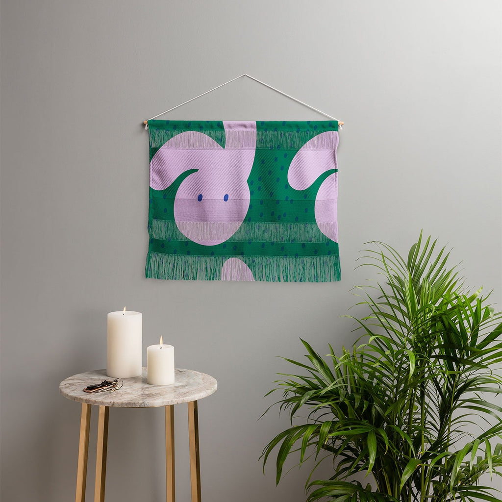 Camilla Foss Pebbles and Rabbit Wall Hanging Landscape