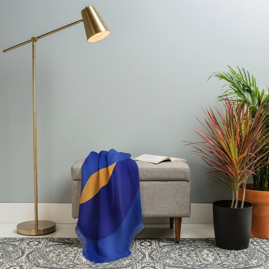 Camilla Foss Pebbles in Stream Throw Blanket