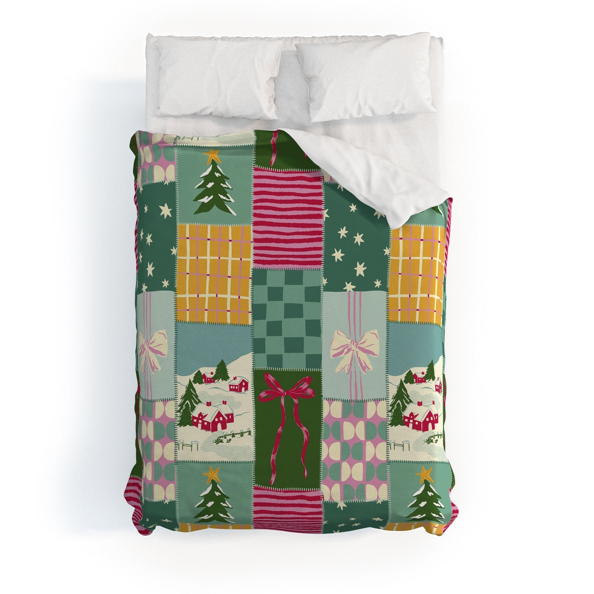 LouBruzzoni Cozy Christmas Patchwork Duvet Cover